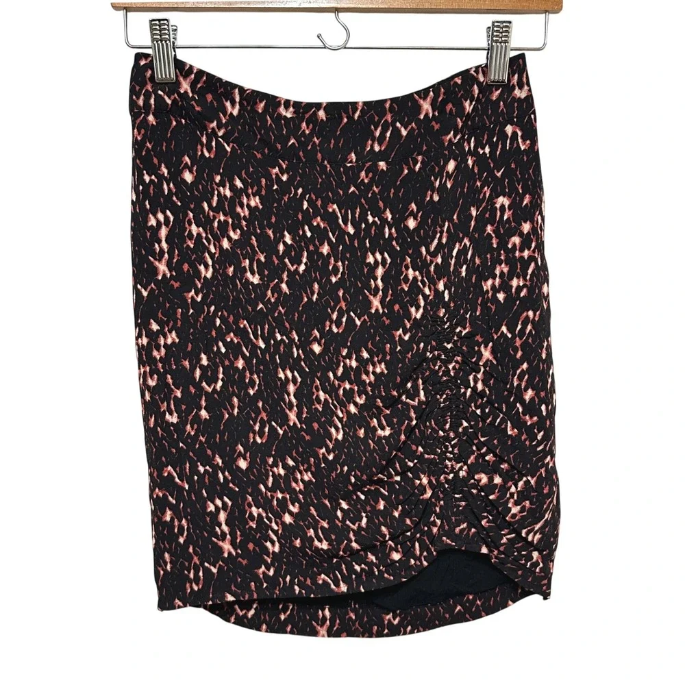 Ba&sh Pear Noir Ruched Mini Skirt Women Small Viscose Bodycon Modern French Girl
